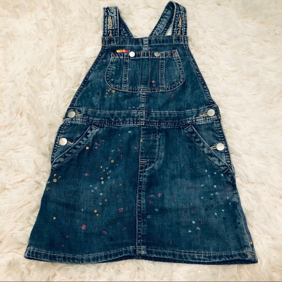 Polo Ralph Lauren Denim Paint Overall Jumper Dress - Picture 1 of 6